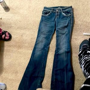 Blue jean flares, Almost Famous brand, size 0
